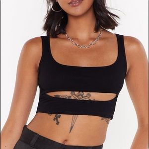 Cut Out Ribbed Crop Top